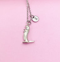 Silver River Otter Charm Necklace Sea Otter Birthday Mother's Day Gifts Ideas Personalized Customized Made to Order, N2104