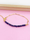 Lapis Lazuli Bracelet Natural Gemstone Jewelry, N4066