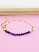 Lapis Lazuli Bracelet Natural Gemstone Jewelry, N4066