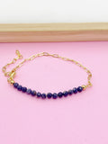 Lapis Lazuli Bracelet Natural Gemstone Jewelry, N4066