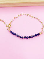 Lapis Lazuli Bracelet Natural Gemstone Jewelry, N4066