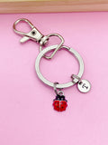 Gold or Silver TINY Red Ladybug Charm Keychain Everyday Gifts Ideas Personalized Customized Made to Order Jewelry, CN4555
