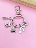 Silver Measuring Cup Mixer Hand Mixer Charm Keychain Baker Mother's Day Gifts Ideas, Bracelet Option, N2630