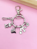 Silver Measuring Cup Mixer Hand Mixer Charm Keychain Baker Mother's Day Gifts Ideas, Bracelet Option, N2630