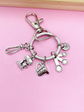 Silver Measuring Cup Mixer Hand Mixer Charm Keychain Baker Mother's Day Gifts Ideas, Bracelet Option, N2630