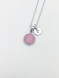 Silver Pink Druzy Agate Charm Necklace, N5259P