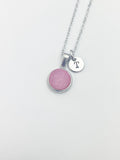 Silver Pink Druzy Agate Charm Necklace, N5259P