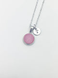 Silver Pink Druzy Agate Charm Necklace Girlfriend Gift Ideas from Boyfriend Personalized Customized Made to Order, CN5259