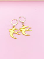 Gold or Silver Swallow Bird Charm Earrings Mother's Day Gifts Ideas, N2749