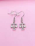 Silver Scale of Justice Earrings, Lawyer Gift