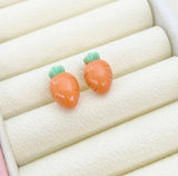 Orange Carrot 925 Sterling Silver Stud Earrings Easter Gifts Idea Made to Order Jewelry, AN5489
