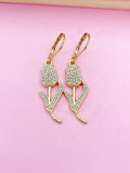 Gold Tulip Stainless Steel Hypoallergenic Earrings, N5084B