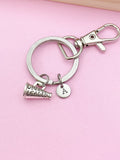 Silver Megaphone Cheerleader Charm Keychain Cheerleader Gifts Idea Personalized Made to Order Jewelry, AN5299