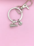 Silver Megaphone Cheerleader Charm Keychain Cheerleader Gifts Idea Personalized Made to Order Jewelry, AN5299