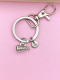 Silver Megaphone Cheerleader Charm Keychain Cheerleader Gifts Idea Personalized Made to Order Jewelry, AN5299