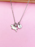 Silver Flying Pig Charm Necklace, Farmer Pig Pet Gifts, Personalized Customized Jewelry, N1743C