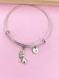 Silver Mother and Baby Giraffe Charm Bracelet Mother's Day Gifts Ideas Personalized Customized Made to Order Jewelry, N3338