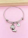Soccer Ball Charm Bracelet, Personalized Initial, Soccer Team Gift