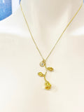 Gold Rose Flower Charm Necklace, Bridesmaid Gift, N172H
