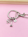 Lawyer Keychain, Scales, Gavel Charm, Initial Keyring