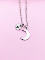 Silver Celestial Moon Charm Necklace Daughter Gift Ideas Personalized Customized Jewelry, BN4444