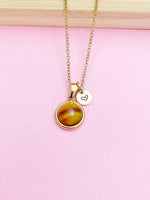 Tiger Eye Necklace, Gold Natural Tiger Eye Gemstone Jewelry, Birthstone Jewelry, Birthday Gift, Personalized Gift, Christmas Gift, N3837