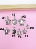Turtle Charm Keychain, Turtle Love Pet Gifts Idea, Personalized Made to Order Jewelry, N1248A