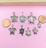 Turtle Charm Keychain, Turtle Love Pet Gifts Idea, Personalized Made to Order Jewelry, N1248A