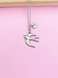 Silver Swallow Bird Charm Necklace Mother Daughter Jewelry Gifts Ideas, Personalized Customized Jewelry, N785B