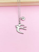 Silver Swallow Bird Charm Necklace Mother Daughter Jewelry Gifts Ideas, Personalized Customized Jewelry, N785B