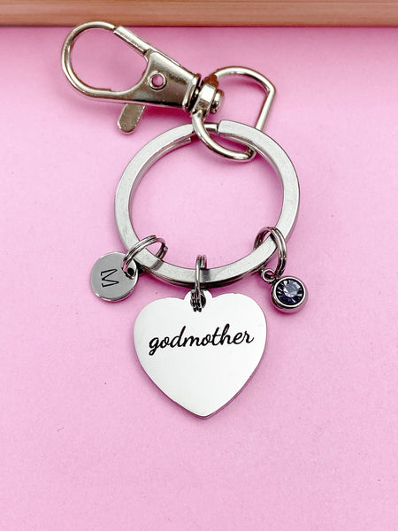 Godmother Keychain Name, Tag, Badge, Best Christmas Gifts for Godmother, D072