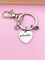 Stainless Steel Godmother Keychain Name, Tag, Badge, Best Seller Christmas Gifts for Godmother, D072