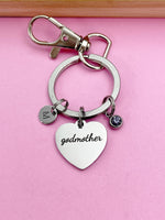Stainless Steel Godmother Keychain Name, Tag, Badge, Best Seller Christmas Gifts for Godmother, D072