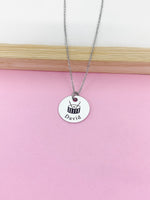 Silver Snare Drum Charm Necklace Music Instrument School Marching Band Gifts Idea Personalized Customized Made to Order, D416