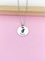 Silver Tuba Charm Necklace Music Instrument School Marching Band Gifts Idea Personalized Customized Made to Order, D417