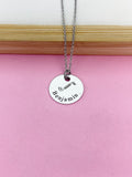 Silver Bass Clarinet Charm Necklace Music Instrument School Marching Band Gift Idea Personalized Customized Made to Order D419