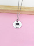 Silver Piano Keyboard Charm Necklace Music Instrument School Marching Band Gift Idea Personalized Customized Made to OrderD422
