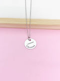 Silver Flute Charm Necklace Music Instrument School Marching Band Gifts Idea Personalized Customized Made to Order D423