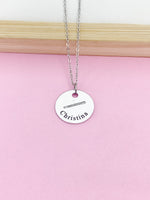 Silver Flute Charm Necklace Music Instrument School Marching Band Gifts Idea Personalized Customized Made to Order D423