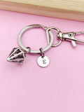 Silver Daimond Shape Charm Keychain Daimon Employee Gifts Ideas Personalized Customized Made to Order, AN5438