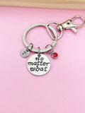 Silver No Matter What Charm Keychain, Personalized Gift, N4747