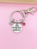 Silver No Matter What Charm Keychain, Personalized Gift, N4747