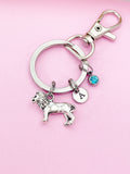 Silver Lion Charm Keychain, Personalized Gift, N344A