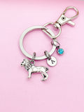 Silver Lion Charm Keychain, Personalized Gift, N344A