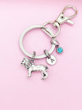 Silver Lion Charm Keychain, Personalized Gift, N344A