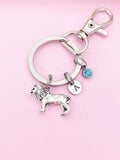 Silver Lion Charm Keychain, Personalized Gift, N344A