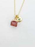 Strawberry Quartz Necklace, Natural Gemstone Jewelry, N4264