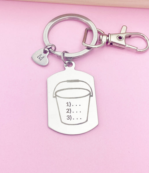 Bucket List Stainless Steel Customize Keychain Valentine Anniversary Gift Ideas, D442