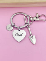 Heart Goal Shovel Customize Charm Keychain Motivation Graduation Gifts Ideas, D444