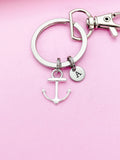 Silver Anchor Charm Keychain Customize Personalize Gift Ideas AN866